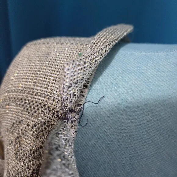 Vintage Damianou Gold Metallic Knit Drop-Waist Dress - S - Picture 10 of 12